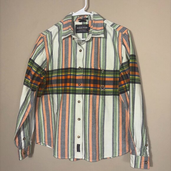Rough Stock by Panhandle Slim Multicolor Striped Western Shirt - Size M - Picture 1 of 14
